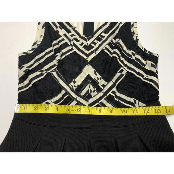 Anthropologie Postmark 9-H15 STCL Size 6 Black White Pleated Cocktail Dress P132 - Picture 9 of 13